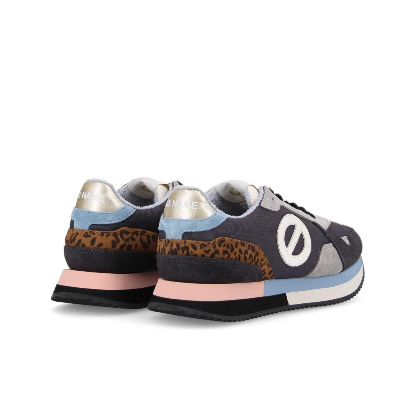 MIA JOGGER - SUEDE/NYLON/LEO - CARBONE/BROWN
